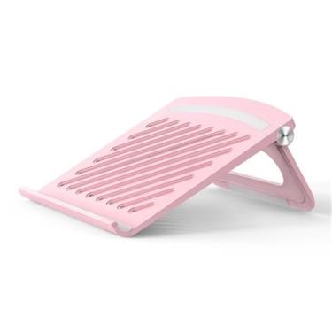 Imagem de Suporte para laptop Suporte para laptop de mesa, suporte dobrável portátil para laptop, suporte de resfriamento, suporta laptops de até 17" Elevador para laptop(Pink)