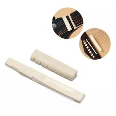 Imagem de Kit Rastilho e Pestana Violão Aço Branco Alice Tagima Strinberg Gianni