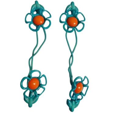 Imagem de 2 Pares Maria chiquinha Xuxa de cabelo Infantil Flor Fashion azul