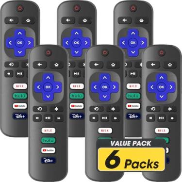 Imagem de Pacote com 6 controles remotos de substituição apenas para Roku TV, compatível com Smart TV TCL Roku/Hisense Roku/Sharp/Philips/Onn Roku (não para Roku Stick e Box)