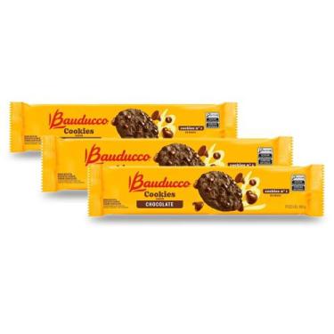 Imagem de Biscoito Cookies Bauducco Chocolate e Gotas Kit 3 unid 100g
