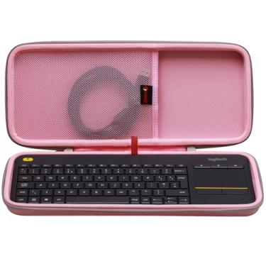 Imagem de XANAD Capa rígida para Logitech K400 Plus/Logitech POP Keys/Logitech MX Mini teclado de toque sem fio (rosa) - Interior: 36,5 cm x 14 cm x 2,8 cm