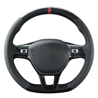 Imagem de MEWANT Capa de volante de carro com costura DIY para Golf 7/Golf Sportsvan/Polo 5/Polo 6/Up!/Arteon/Passat B8/Passat Variant/Caddy