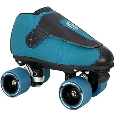 Imagem de VNLA Code Blue Jam Skate – Masculino e Feminino Speed Skates – Quad Skates para Mulheres e Homens – Patins de Rolo Ajustáveis – Skate Quadriciclo para Adultos e Para Uso Externo e Interno – Patins para Crianças e Crianças, Azul, 4