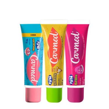Imagem de Kit Carmed Fini Dentadura Bananas Beijos Hidratante Labial (3 produtos