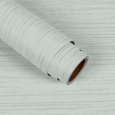 Imagem de VaryStyle Papel de parede verde claro para descascar e colar papel de parede de contato verde texturizado autoadesivo removível tecido de linho de vinil de grama sintética papel de parede para