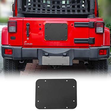 Imagem de JeCar — Carimbo de reposição para pneu com placa de enchimento para porta-malas com placa de ventilação com alumínio para Jeep JK Wrangler 2007-2018 e ilimitado (sem logotipo)