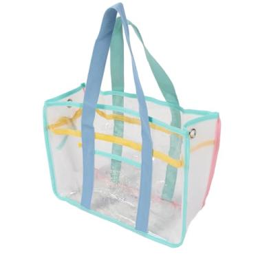 Imagem de Bolsa Clara para Mulheres, a Bolsa de Ombro Transparente à Prova D'água, Design de Transporte de Ombro único, Com Grande Capacidade, para Viagens, Praia, Kit de Banho, (Azul verde)
