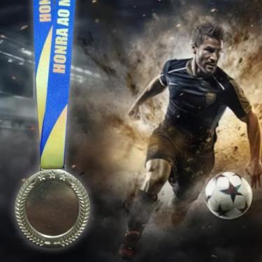 Imagem de Kit 50 Medalhas, Medalha Premiação Honra ao Mérito, 60mm, com Cordão Personalizado, Esportes (Dourado)