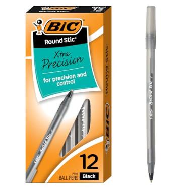 Imagem de BIC Caneta esferográfica Round Stic® Xtra Precision, preta, pacote com 12