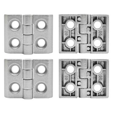 Imagem de Dobradiça de perfil de alumínio de 4 peças, espaçamento do orifício de 20 x 14 mm, sem parafusos, adequada para moldura de perfil de extrusão de alumínio industrial de 6 mm com ranhura em T da série