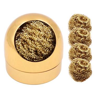 Imagem de LBY Limpador de ponta de solda tipo solda de limpeza de ponta de ferro de limpeza com 5 peças de fio de limpeza de ponta de solda e 1 suporte para limpeza de solda e pontas