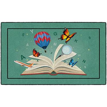 Imagem de Flagship Carpets Explore Through Reading Tapete educativo infantil para quarto de crianças, tapete de sala de jogos ou tapete de sala de aula, 9 x 15 cm, multicolorido