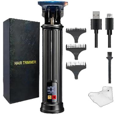 Imagem de Roziapro Aparador de cabelo masculino sem fio com zero lacunas aparador de barba recarregável aparador de barba profissional barbeiro forro de lâmina kit de cuidados