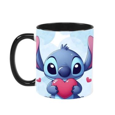 Imagem de Caneca Xícara Porcelana Estampa Alta Qualidade Stitch Te amo 325ML - I