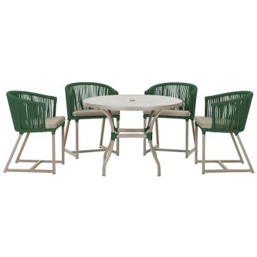 Imagem de Mesa com 4 Cadeiras de Jantar Roma 100cm e Noronha em Aluminío