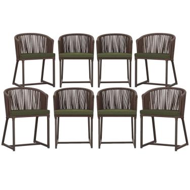 Imagem de Mesa com 4 Cadeiras de Jantar Roma 100cm e Noronha em Aluminío
