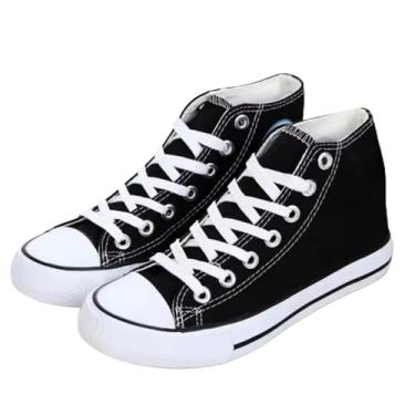 Imagem de Tenis Casual Feminino Botinha Cano Médio Coleção Moda Leve Confortável e Estiloso (37/38, Preto)