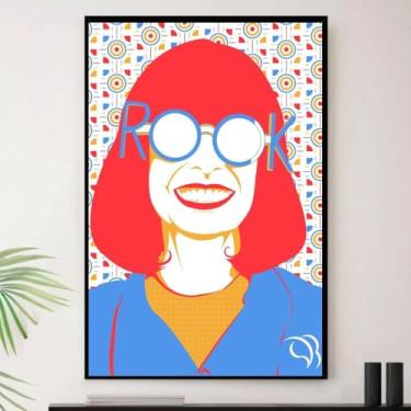 Imagem de Genérico, Quadro Rita Lee Rainha Do Rock Desenho Decorativo A4 23x33cm