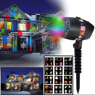 Imagem de Projetor Led Holografico Luz Natal Usb Ou Tomada 12 Slides