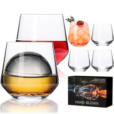 Imagem de Cyrelwing Conjunto De Taças Vinho Sem Haste, 6,13 Oz, Sopradas À Mão, Vermelhas Para Cerveja, Suco, Mojito, Chá Gelado, Cozinha, Bar, Coquetel