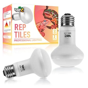 Imagem de LUCKY HERP Lâmpadas De Calor Intenso Para Répteis, 50 W, Pacote Com 2, Lâmpada Uva Daylight Aquecimento Anfíbios, Tartarugas, Dragões Barbudos, Lagartos, Tartarugas E Cobras
