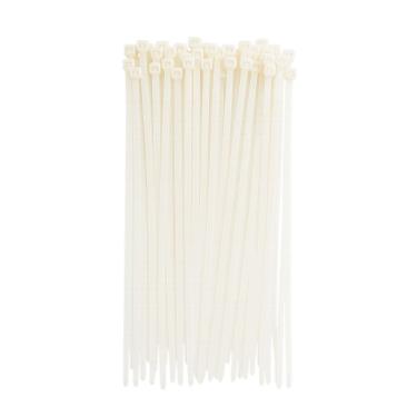 Imagem de Abraçadeira Nylon 30cm para organização de cabos - pacote com 100 unidades - Branco