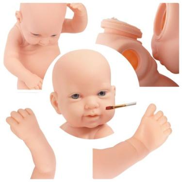 Imagem de Kit 3 Boneca Bebê Reborn Molde Larinha 43cm Com Olhos - Cegonha Reborn