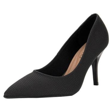 Imagem de Scarpin feminino salto fino beira rio 41221400, Preto, Nobuck, 37