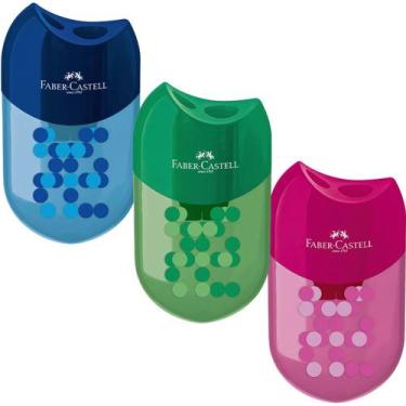 Imagem de Apontador Com Deposito Lapis Escolar Faber Castell 2 Furos - Faber-Cas