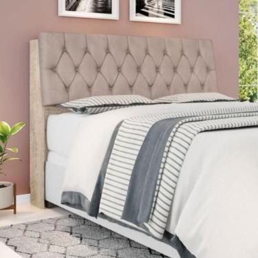 Imagem de Cabeceira Box Queen Isis Amarula Com Capitonê Bege