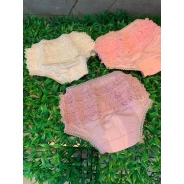 Imagem de Calcinha feminina infantil baby itavest c/detalhes de renda 100% algod