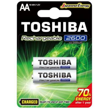 Imagem de Pilhas recarreg aa 2600mah toshiba c/2 - DIVERSAS