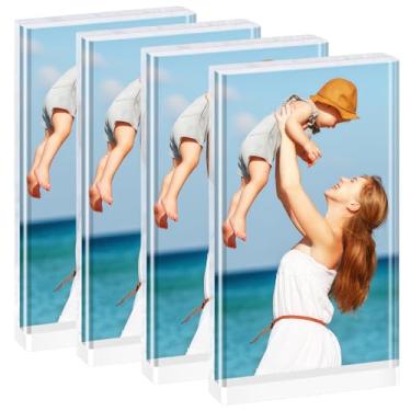 Imagem de Chivalral Molduras de acrílico 5 × 7 (pacote com 4) – Tela magnética discreta independente para filme Instax e fotos Polaroid | Estética de mesa e decoração de casa, memórias de escritório/quarto (10