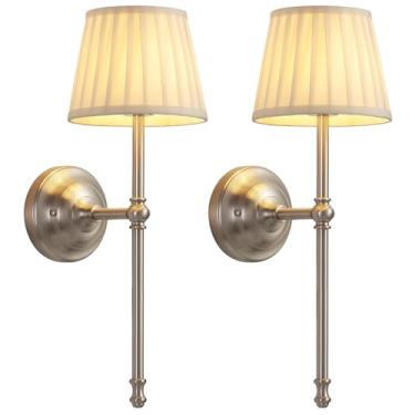 Imagem de KDG Conjunto De 2 Arandelas Parede Sem Fio Kdg, Pequenas Lâmpadas Led Tecido 5200 Mah Com Bateria Recarregável, Iluminação Portátil Para Pintura, Sala Estar, Quarto, Corredor, Presentes, Luz Noturna