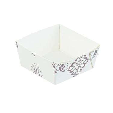 Imagem de Restaurantware Assadeiras de papel floral vintage bege 100 unidades, 170 g, à prova de gordura, prontas para forno, com design floral para restaurantes, padarias, cafés e uso doméstico.