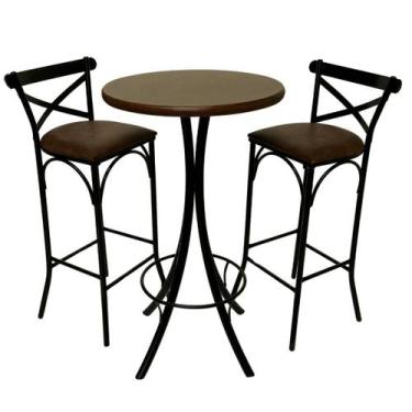 Imagem de Conjunto de Bistrô  Katrina com 2 banquetas - DG Móveis - Reisol Móvei