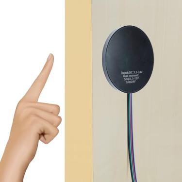 Imagem de Yogcow Interruptor De Dimmer Led Oculto De 12 V, Dc 3,7-24 V, 72 W, Sensor De Toque, Interruptores De Escurecimento Contínuo Para Luzes De Tira De Led, Madeira Penetrável, Pedra, Vidro, Penetra Até