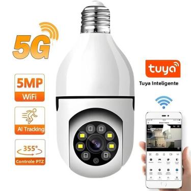 Imagem de Câmera Bulbo WiFi 5G 5MP 3MP Para Interior Com Rastreamento Automático