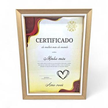 Imagem de Certificado de Melhor Mãe com Moldura Marrom Presente - Flash