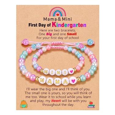 Imagem de UNGENT THEM Pulseira First Day of School Mom and Daughter Back to School Bracelet Mommy and Me, Mother Daughter Pulseiras de volta às aulas Presentes para filha e meninas, Nylon, Sem pedras preciosas