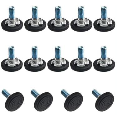 Imagem de TOVOT 14 pares M8 27 mm niveladores de móveis, pés de nivelamento ajustáveis, pés de móveis, pernas de cadeira de mesa com porcas em T para móveis (14 peças de parafusos de perna de móveis e 14 peças de porcas em T).