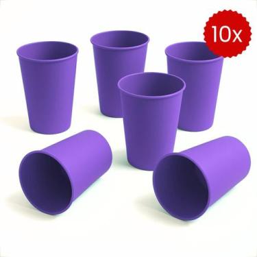 Imagem de Kit 10 Copos Plásticos Coloridos 200ml Infantil Reutilizável e Resiste
