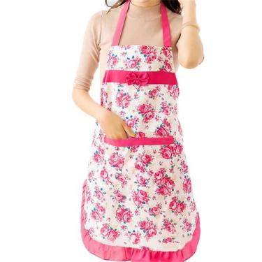Imagem de Avental De Cozinha Feminino Floral De Lona De Algodão À Prova De Óleo 