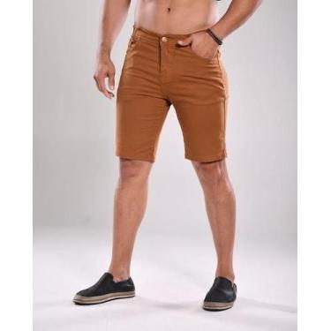 Imagem de Bermuda jeans masculina - AWMF, 42, Caramelo