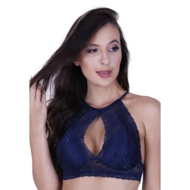 Imagem de Sutiã Decotado de Renda Frente Única Alcinha Cruzada - c3 MARINA - TER