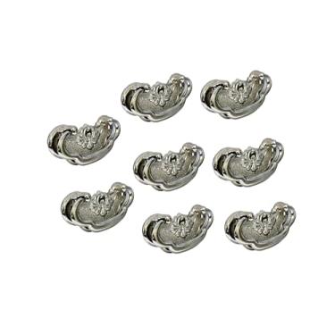 Imagem de QCAA Puxador de gaveta vintage para móveis, caixa de madeira, molde de zinco, 7,6 cm de comprimento x 3,8 cm de altura, níquel, pacote com 8, feito em Taiwan