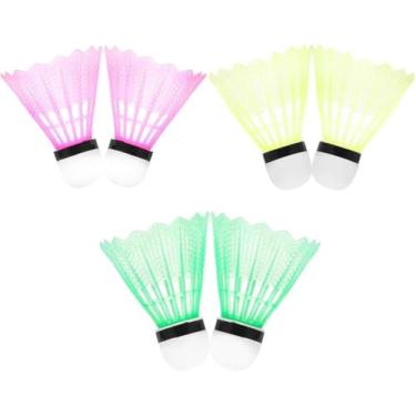 Imagem de Peteca Para Badminton Nylon Com 6 Peças Jogo Cortiça