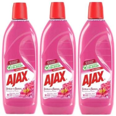 Imagem de Kit 3 Limpador Ajax Festa Das Flores Bouquet De Flores 1 Litro