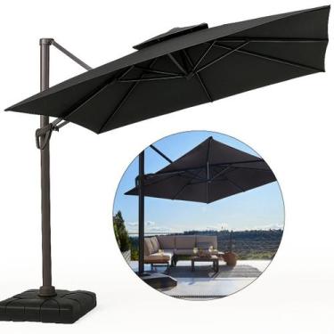 Imagem de Ombrelone Guarda-Sol Articulado Roman 3x3 Alumínio C/BASE 100L - Revom